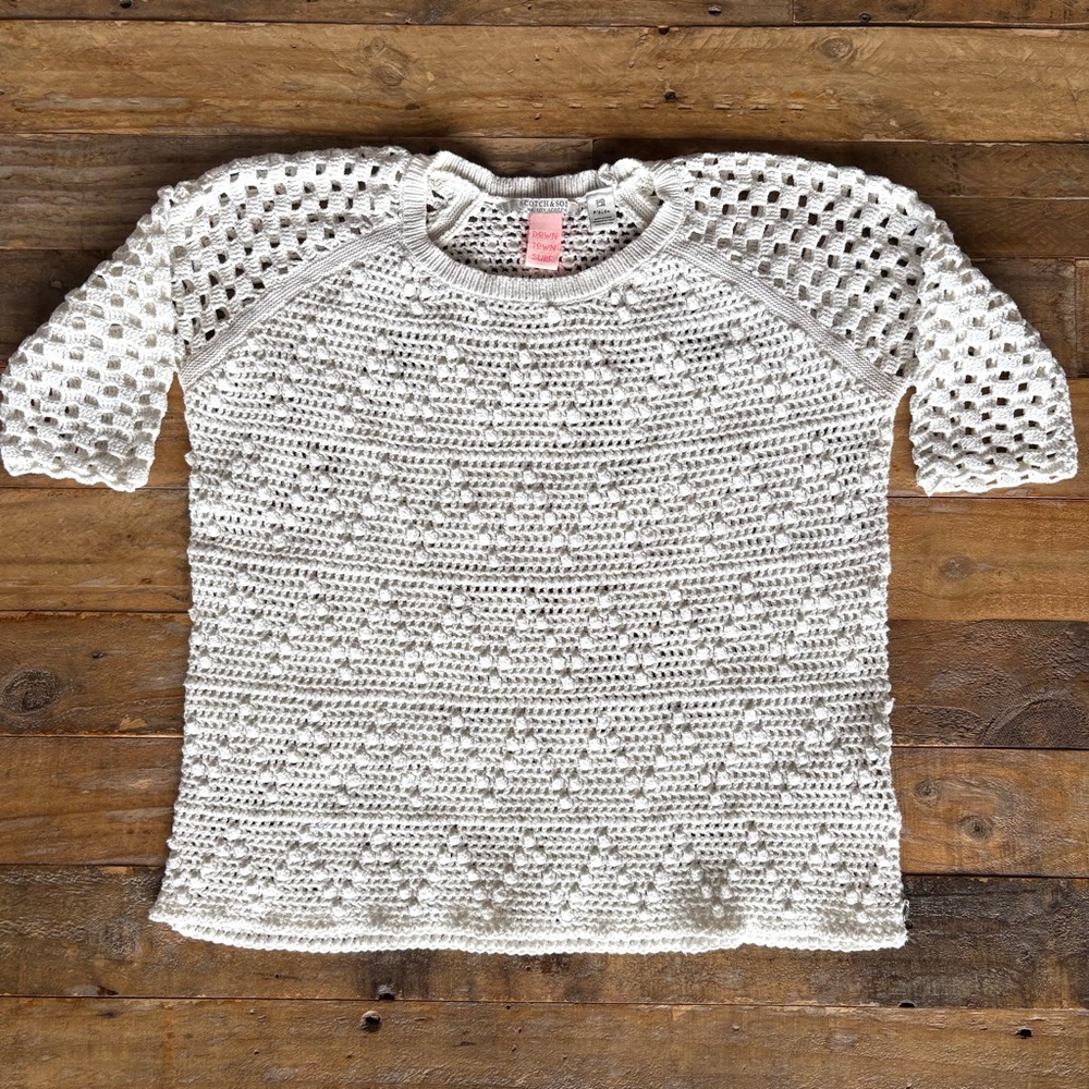 Scotch & Soda Downtown Surf Open Knit Pullover Sweater Top.